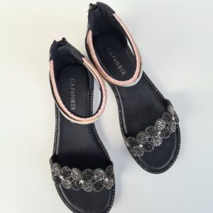 CAFèNOIR - Sandali con strass bicolor e cinturino alla caviglia