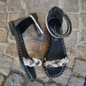 CAFèNOIR - sandali con strass e rafia