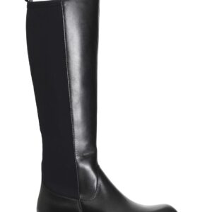 CAFèNOIR - Stivale in pelle e lycra nero