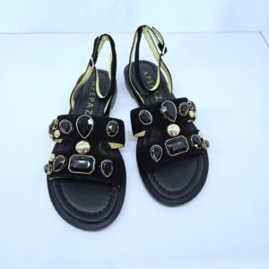 APEPAZZA - Sandali con borchie e castoni neri