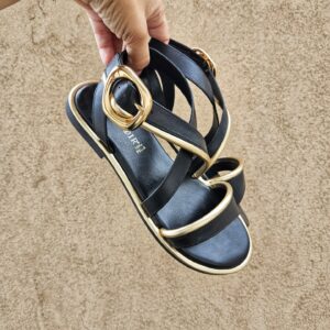 CAFèNOIR - sandali asimmetrici in pelle neri