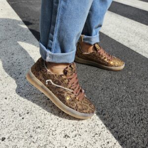 GIO+ - Sneaker animalier con strass