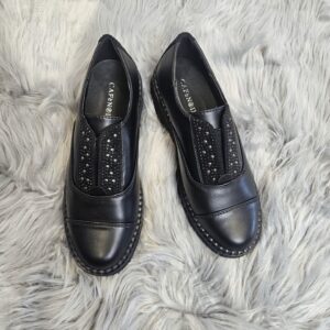 CAFèNOIR - derby con inserti di strass e borchie nero