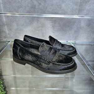 CAFèNOIR - mocassini con passante in pelle effetto cavallino nero