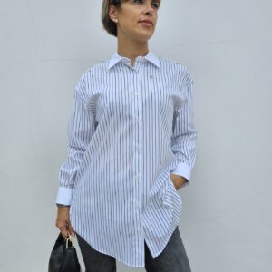 RELISH - Camicia AFROGI manica lunga con pietre strass righe
