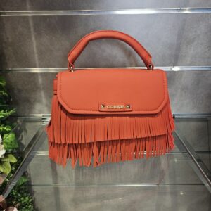 CAFèNOIR - borsa a mano con pattina e frange rosso